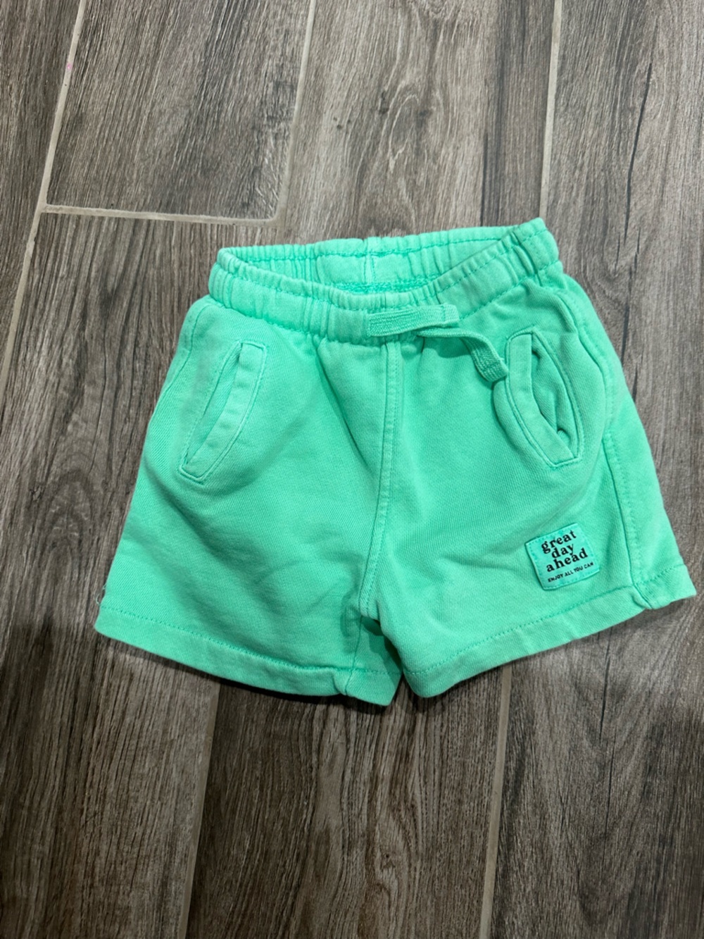 Zara Mint Green Toddler Shorts with Drawstring
